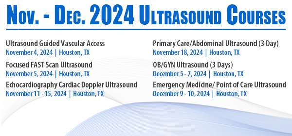 Ultrasound Courses for Nov. - Dec. 2024