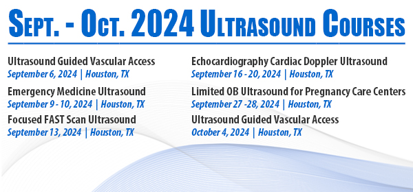 Ultrasound Courses for Sept. - Oct. 2024